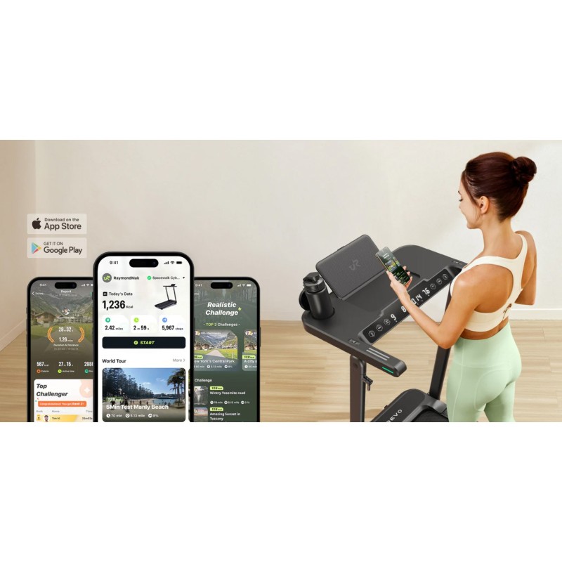 Treadmill with built-in work and exercise desk UREVO Foldi 3S