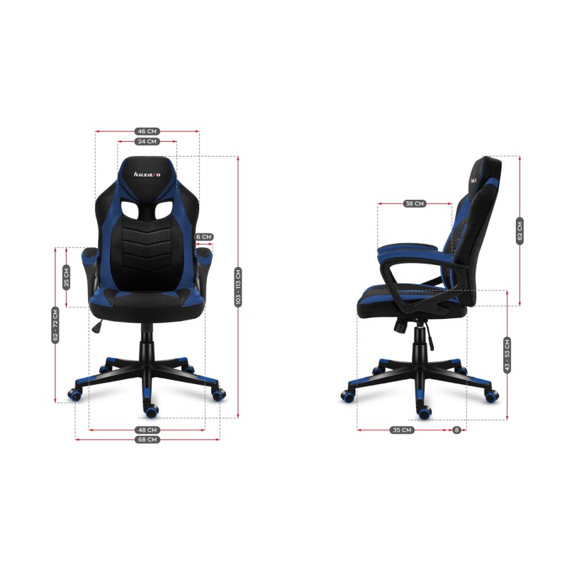 Huzaro FORCE 2.5 BLUE MESH Gaming armchair Mesh seat Black, Blue Huzaro FORCE 2.5 BLUE MESH Gaming armchair Mesh seat Black, Blue