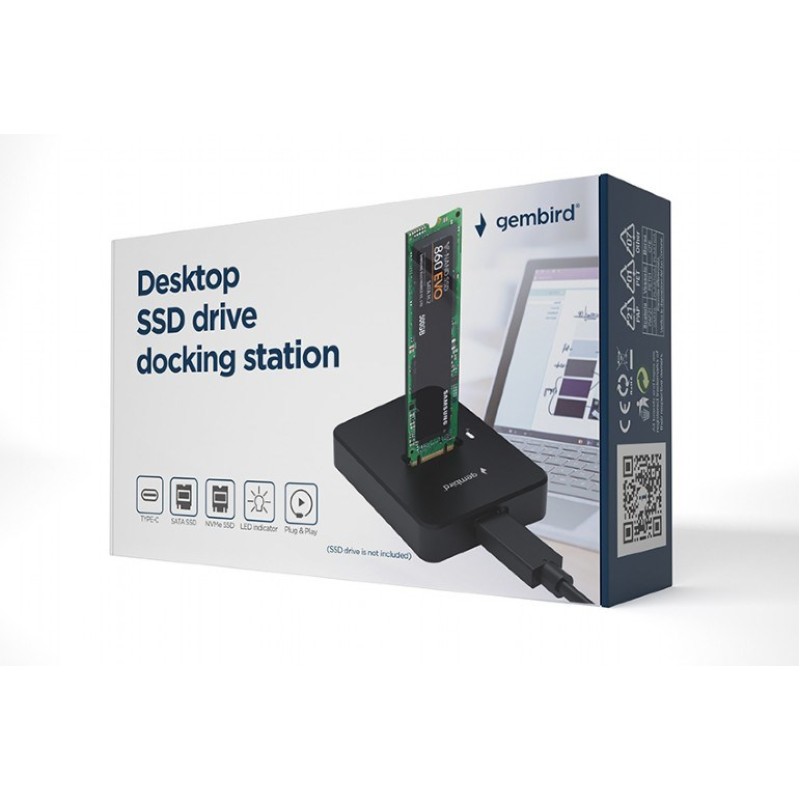 Gembird DD-U3M2 storage drive docking station USB 3.2 Gen 1 (3.1 Gen 1) Type-C Black Gembird DD-U3M2 storage drive docking station USB 3.2 Gen 1 (3.1 Gen 1) Type-C Black