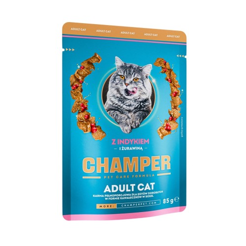 CHAMPER with turkey and cranberries - wet cat food - 85g CHAMPER with turkey and cranberries - wet cat food - 85g