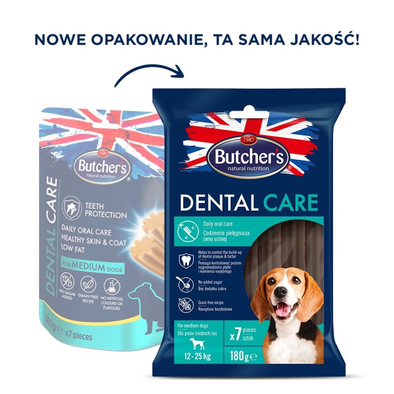 BUTCHER'S Dental Care - dental snack for medium sized dogs - 180g BUTCHER'S Dental Care - dental snack for medium sized dogs - 180g