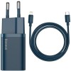 Baseus Super Si Power charger with USB-C to Lightning cable 20W Blue Baseus Super Si Power charger with USB-C to Lightning cable 20W Blue