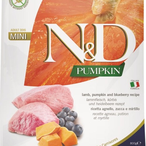 FARMINA N&D Pumpkin Dog Lamb & Blueberry Adult Mini - dry dog food - 800 g