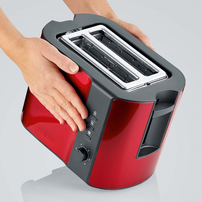 SEVERIN TOASTER RED, 2 SLICES, STEEL, 800W AT2217 SEVERIN TOASTER RED, 2 SLICES, STEEL, 800W AT2217