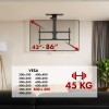 Maclean electric TV mount, ceiling mount, Tuya support, max. VESA 800x400, reg. in pos. +90°~-90°, for TV 43-86