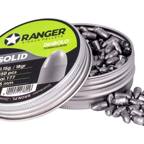 4.5 mm RANGER Diabolo Professional Solid semi-round shot 350 rounds. 1,15 g 4.5 mm RANGER Diabolo Professional Solid semi-round shot 350 rounds. 1,15 g