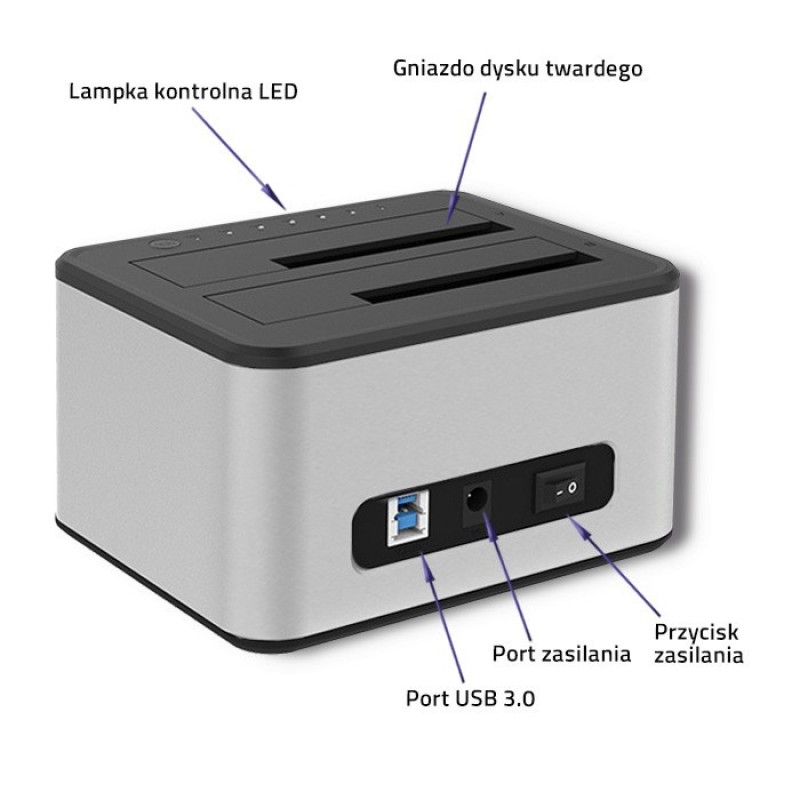 Qoltec 5316 2x HDD / SSD docking station | 2.5 Qoltec 5316 2x HDD / SSD docking station | 2.5