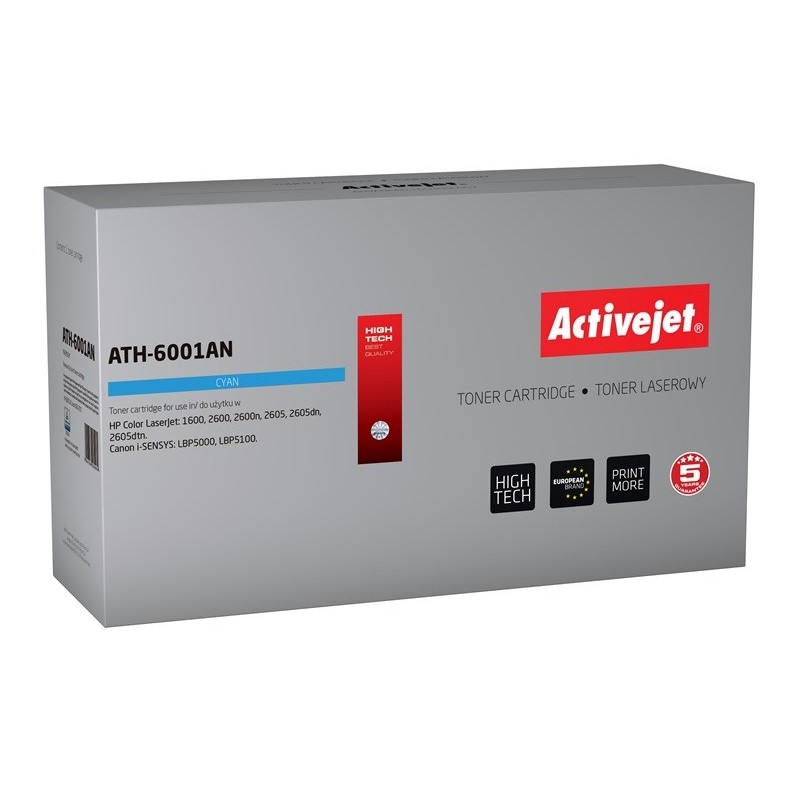 Activejet ATH-6001AN Toner (replacement for HP 124A Q6001A, Canon CRG-707C; Premium; 2000 pages; cyan)