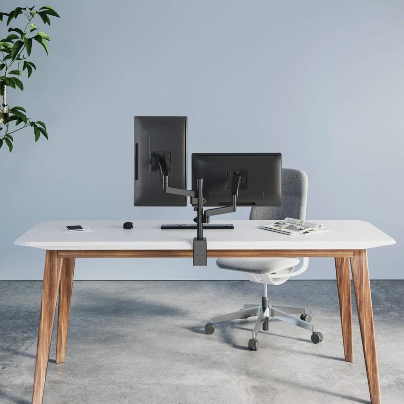 Manhattan TV & Monitor Mount, Desk, Full Motion (Gas Spring), 2 screens, Screen Sizes: 10-27 Manhattan TV & Monitor Mount, Desk, Full Motion (Gas Spring), 2 screens, Screen Sizes: 10-27