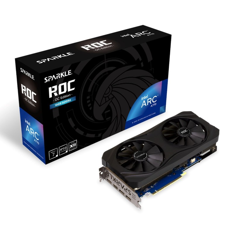 Sparkle Intel Arc A770 ROC 16GB Black graphics card Sparkle Intel Arc A770 ROC 16GB Black graphics card