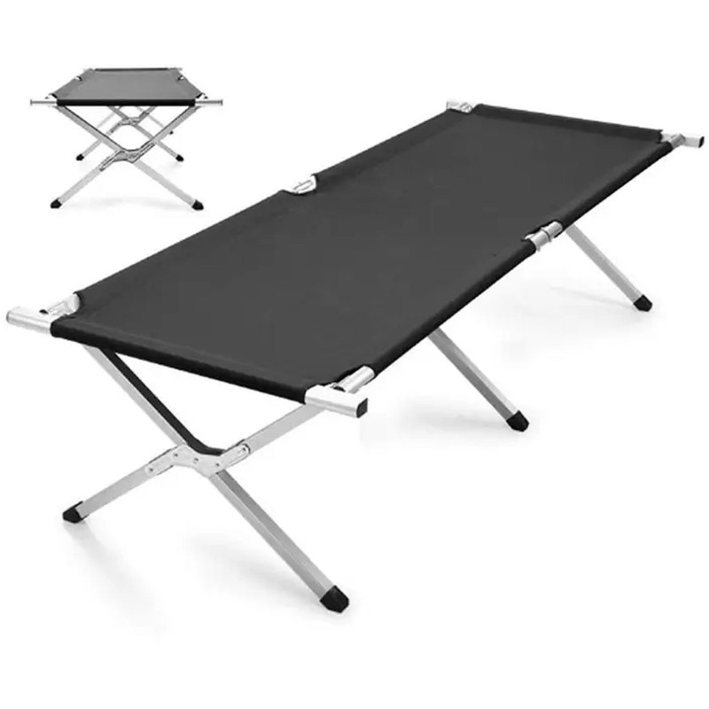 PROMIS Camping, tourist and camping bed, foldable, navy blue PROMIS Camping, tourist and camping bed, foldable, navy blue