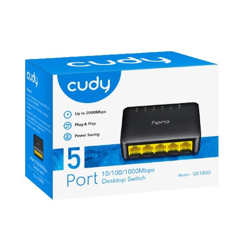Cudy GS105D network switch Gigabit Ethernet (10/100/1000) Black Cudy GS105D network switch Gigabit Ethernet (10/100/1000) Black