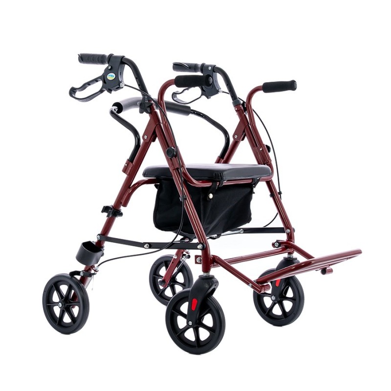 Four-wheel walker with seat function