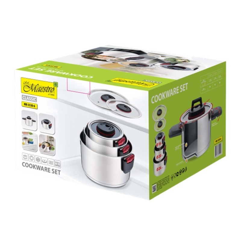 Maestro MR-3530-6 Pots set with folding handles 6 pieces Maestro MR-3530-6 Pots set with folding handles 6 pieces