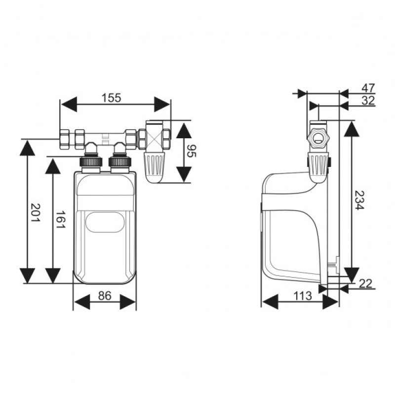 DAFI water heater 7.5 kW without battery (400V) DAFI water heater 7.5 kW without battery (400V)