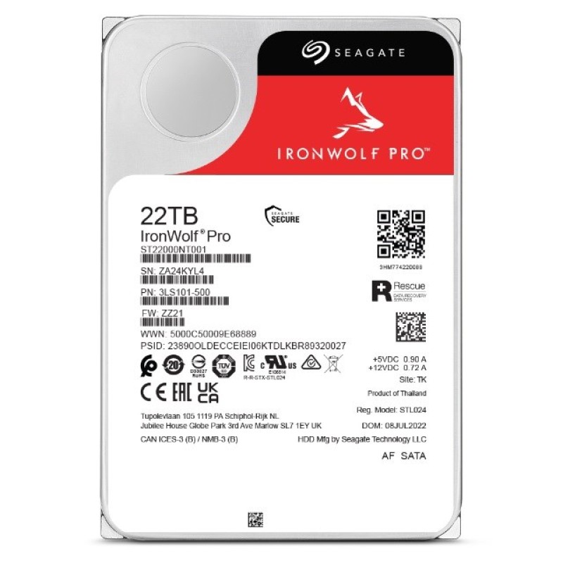 Seagate IronWolf Pro ST22000NT001 internal hard drive 3.5 Seagate IronWolf Pro ST22000NT001 internal hard drive 3.5