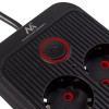 Maclean power strip, 6 socket extension + 4xUSB, 110-240V AC 50/60Hz, 2.1A max 2500W, 1.5 m, black, MCE389 B Maclean power strip, 6 socket extension + 4xUSB, 110-240V AC 50/60Hz, 2.1A max 2500W, 1.5 m, black, MCE389 B