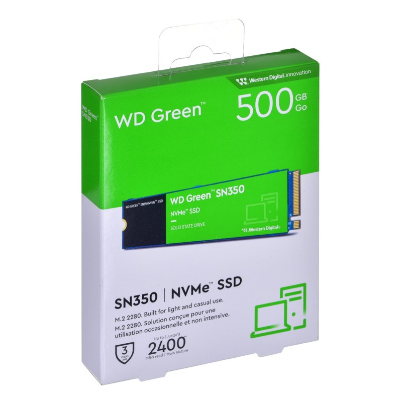 Western Digital Green SN350 500 GB M.2 PCI Express 3.0 NVMe TLC Western Digital Green SN350 500 GB M.2 PCI Express 3.0 NVMe TLC