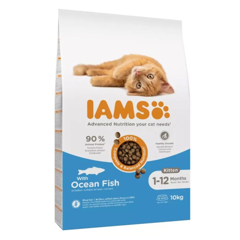 78 / 5 000 IAMS for Vitality Cat Kitten Ocean Fish - dry cat food - 10 kg