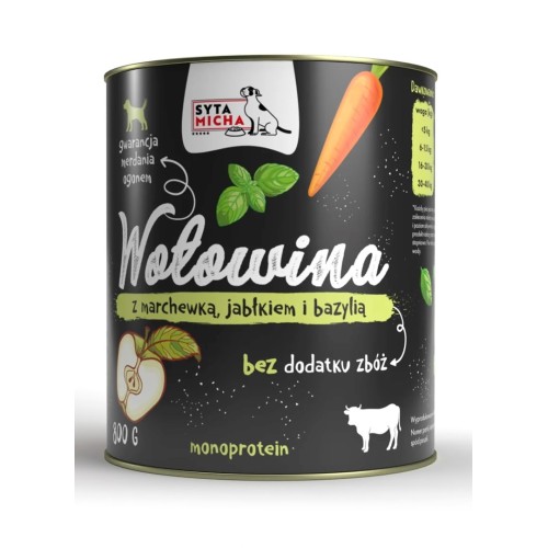 SYTA MICHA Beef with carrot, apple and basil - wet dog food - 800g SYTA MICHA Beef with carrot, apple and basil - wet dog food - 800g