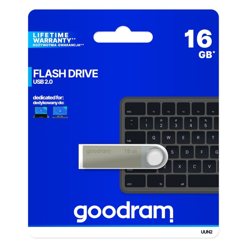 Goodram UUN2 USB flash drive 16 GB USB Type-A 2.0 Silver Goodram UUN2 USB flash drive 16 GB USB Type-A 2.0 Silver