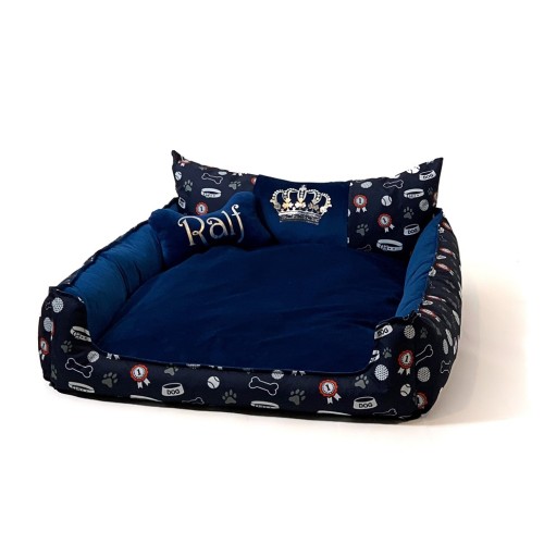 GO GIFT Dog and cat bed XXL - navy blue - 110x90x18 cm