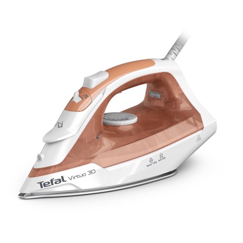 Tefal Virtuo 30 FV2C40E0 iron Dry & Steam iron Ceramic soleplate 2000 W Peach, White Tefal Virtuo 30 FV2C40E0 iron Dry & Steam iron Ceramic soleplate 2000 W Peach, White