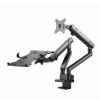 Gembird MA-DA3-02 Desk mounted adjustable monitor arm with notebook tray (full-motion), 17”-32”, up to 8 kg