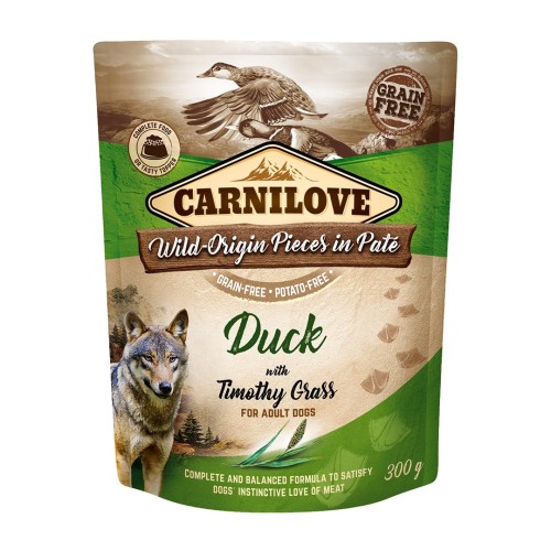 CARNILOVE Dog Pouch Duck & timothy grass - wet dog food - 300g
