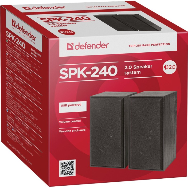 Defender SPK-240 loudspeaker Black Wired 6 W Defender SPK-240 loudspeaker Black Wired 6 W
