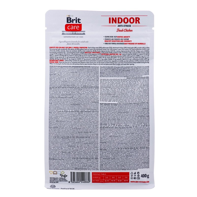 BRIT Care Grain-Free Adult Indoor Anti-Stress - dry cat food - 400 g BRIT Care Grain-Free Adult Indoor Anti-Stress - dry cat food - 400 g