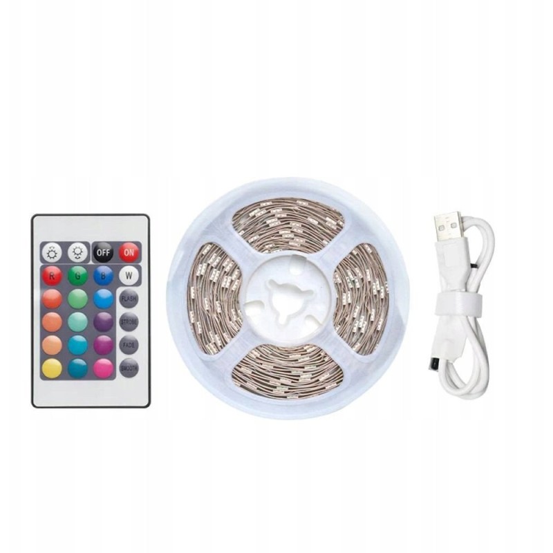 Vention RGB FPC LED strip with remote control, 5V, 5m