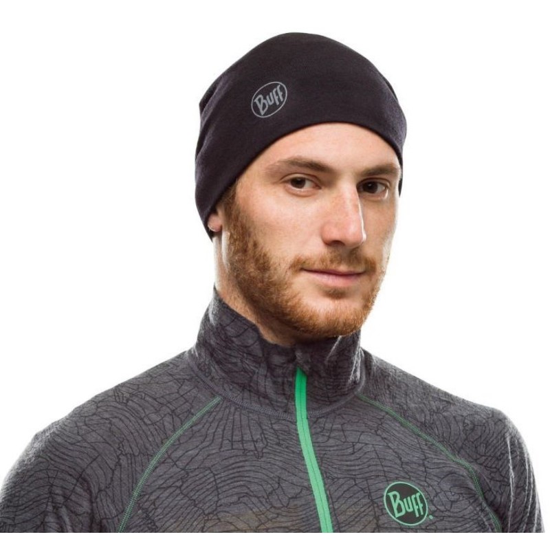 BUFF MERINO MIDWEIGHT BEANIE SOLID BLACK Cap. BUFF MERINO MIDWEIGHT BEANIE SOLID BLACK Cap.