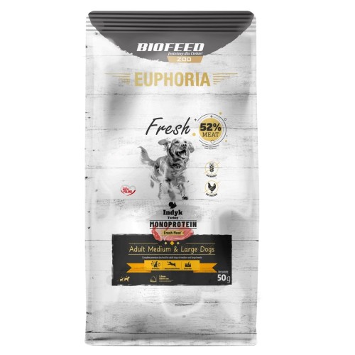 EUPHORIA Fresh Adult Monoprotein Turkey M/L - dry dog food - 50g