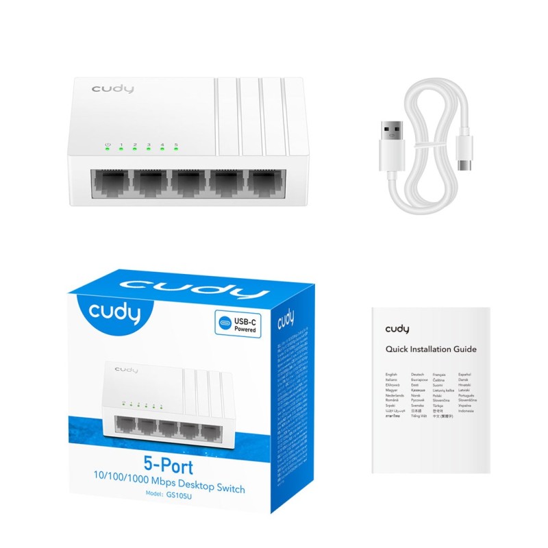 Cudy GS105U network switch Unmanaged Gigabit Ethernet (10/100/1000) White Cudy GS105U network switch Unmanaged Gigabit Ethernet (10/100/1000) White