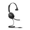Jabra Evolve2 40 MS Mono USB-A - wired over-ear headphones, black Jabra Evolve2 40 MS Mono USB-A - wired over-ear headphones, black