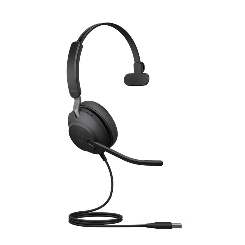 Jabra Evolve2 40 MS Mono USB-A - wired over-ear headphones, black Jabra Evolve2 40 MS Mono USB-A - wired over-ear headphones, black