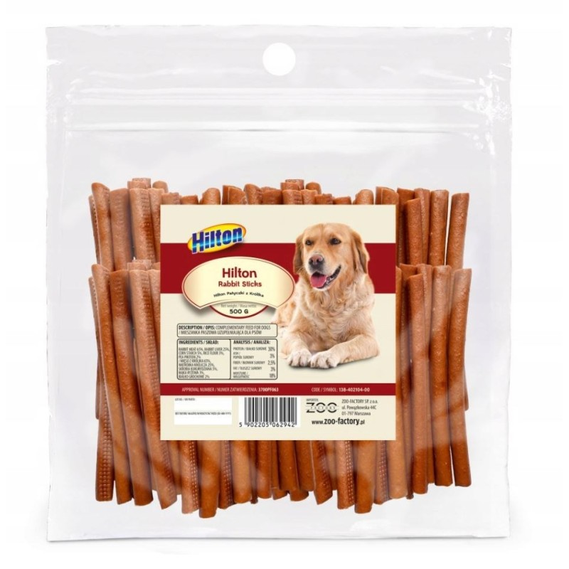 HILTON Soft Rabbit Sticks - dog treat - 500g