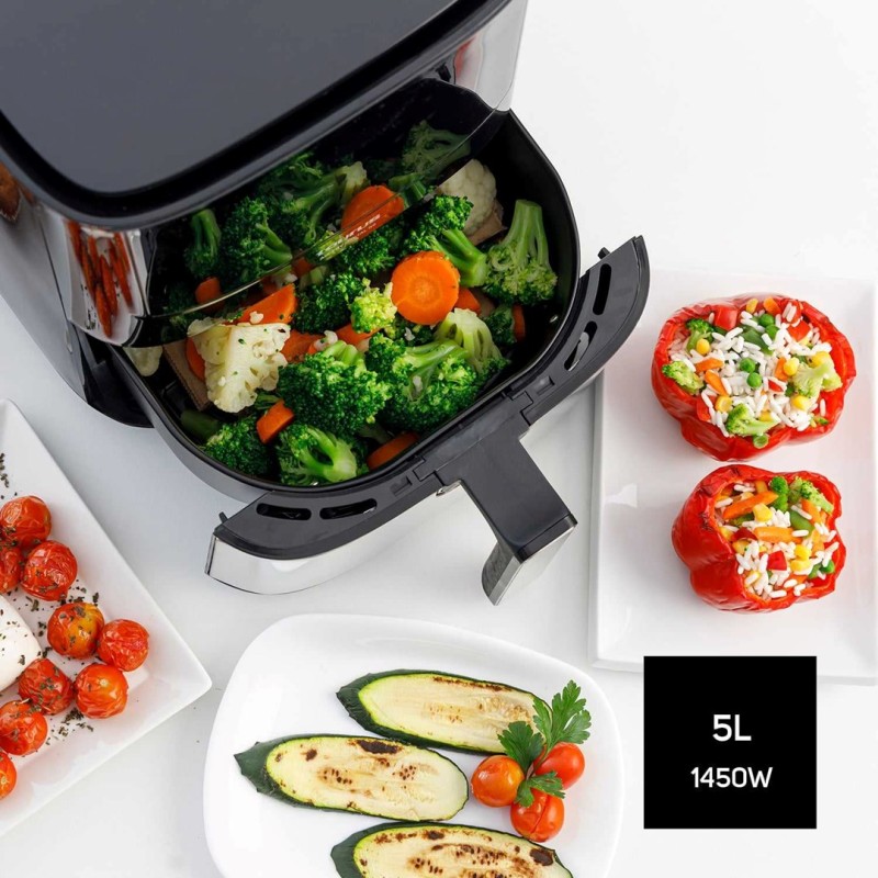 Taurus AF1450XD Single 5 L Stand-alone 1450 W Hot air fryer Black, Stainless steel Taurus AF1450XD Single 5 L Stand-alone 1450 W Hot air fryer Black, Stainless steel