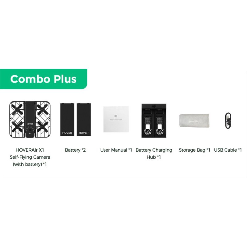 HoverAir X1 Drone - Combo Plus Retail - White HoverAir X1 Drone - Combo Plus Retail - White