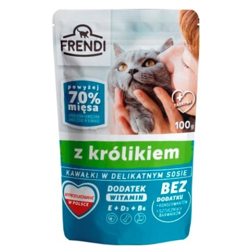 FRENDI Pieces in sauce with rabbit - wet cat food - 100 g FRENDI Pieces in sauce with rabbit - wet cat food - 100 g