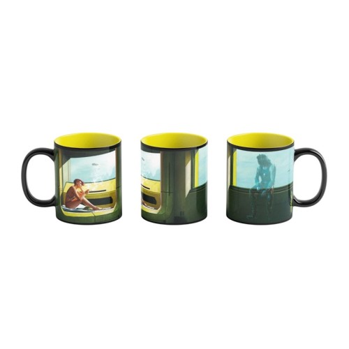 Heat Reveal Mug Good Loot Cyberpunk 2077 Game Art Chronicles - V & Edward Hopper 450 ml Black, Yellow