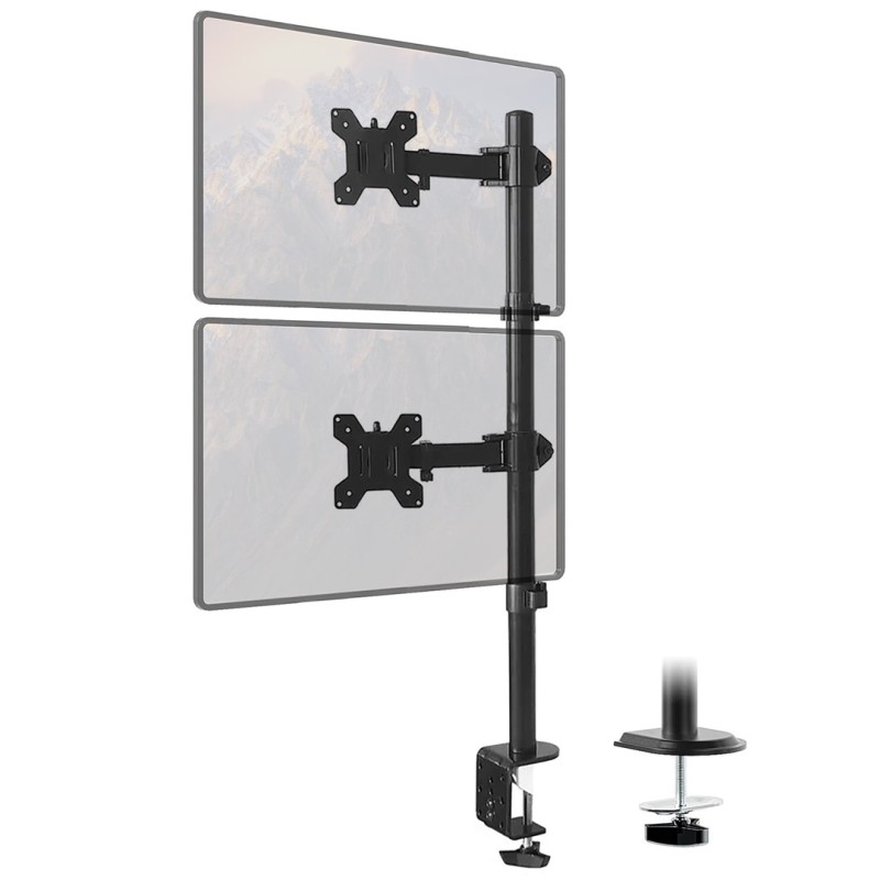 Maclean MC-967 Double Vertical Monitor Desk Mount Screen Holder max VESA 100x100, 13-27 Maclean MC-967 Double Vertical Monitor Desk Mount Screen Holder max VESA 100x100, 13-27