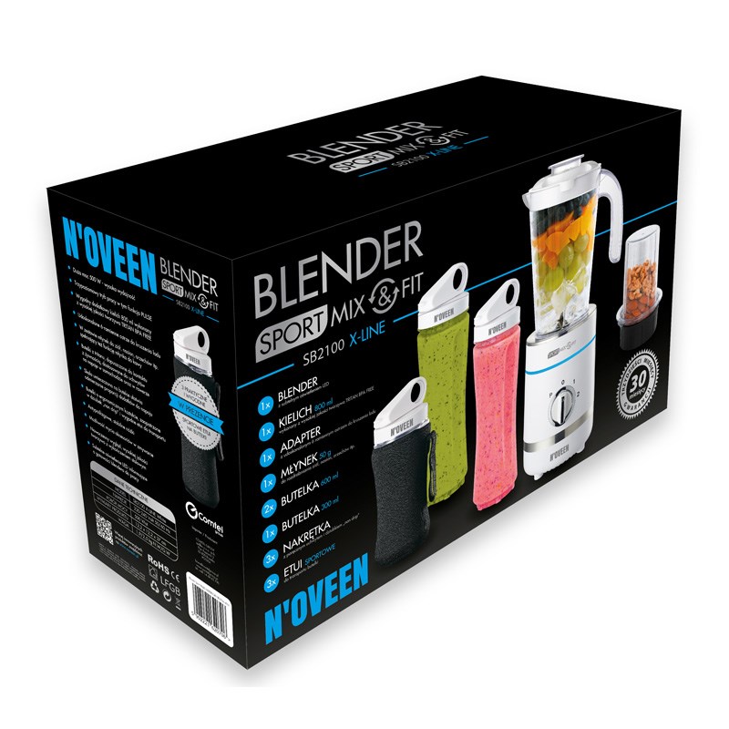 Noveen Sport Mix & Fit SB2100 X-LINE blender 0.8 L Tabletop blender 500 W Noveen Sport Mix & Fit SB2100 X-LINE blender 0.8 L Tabletop blender 500 W