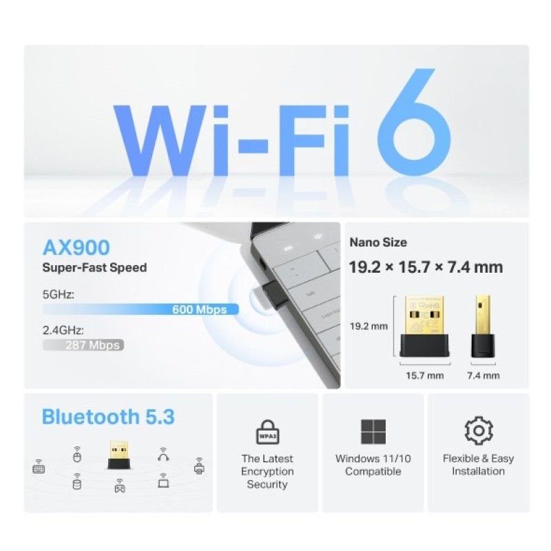 TP-Link Archer TX10UB Nano Bluetooth 600 Mbit/s TP-Link Archer TX10UB Nano Bluetooth 600 Mbit/s