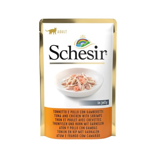 SCHESIR Tuna and chicken with shrimp in jelly - wet cat food - 85g SCHESIR Tuna and chicken with shrimp in jelly - wet cat food - 85g