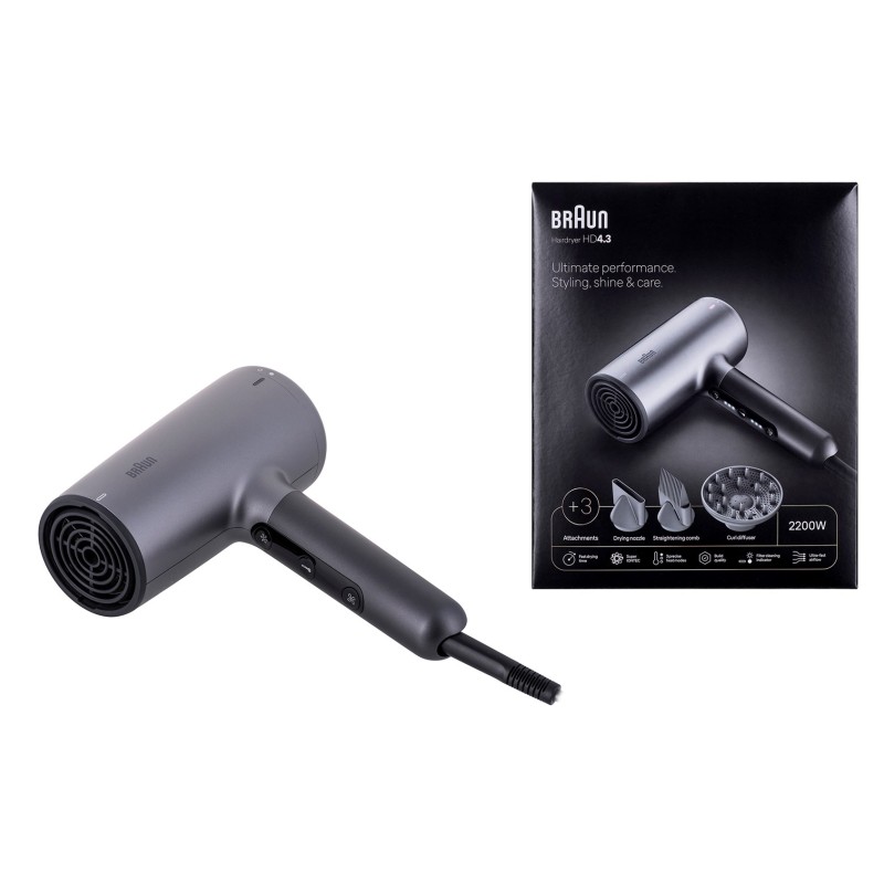 Braun HD 4.3 hair dryer 2200 W Silver Braun HD 4.3 hair dryer 2200 W Silver
