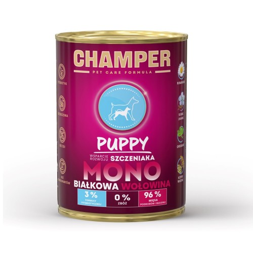 CHAMPER Puppy Monoprotein Beef - wet dog food - 400g CHAMPER Puppy Monoprotein Beef - wet dog food - 400g