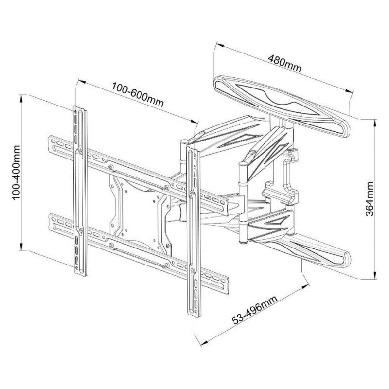 Techly 40-80 Ultra Slim Full Motion LCD TV Wall Mount Bracket Black Techly 40-80 Ultra Slim Full Motion LCD TV Wall Mount Bracket Black