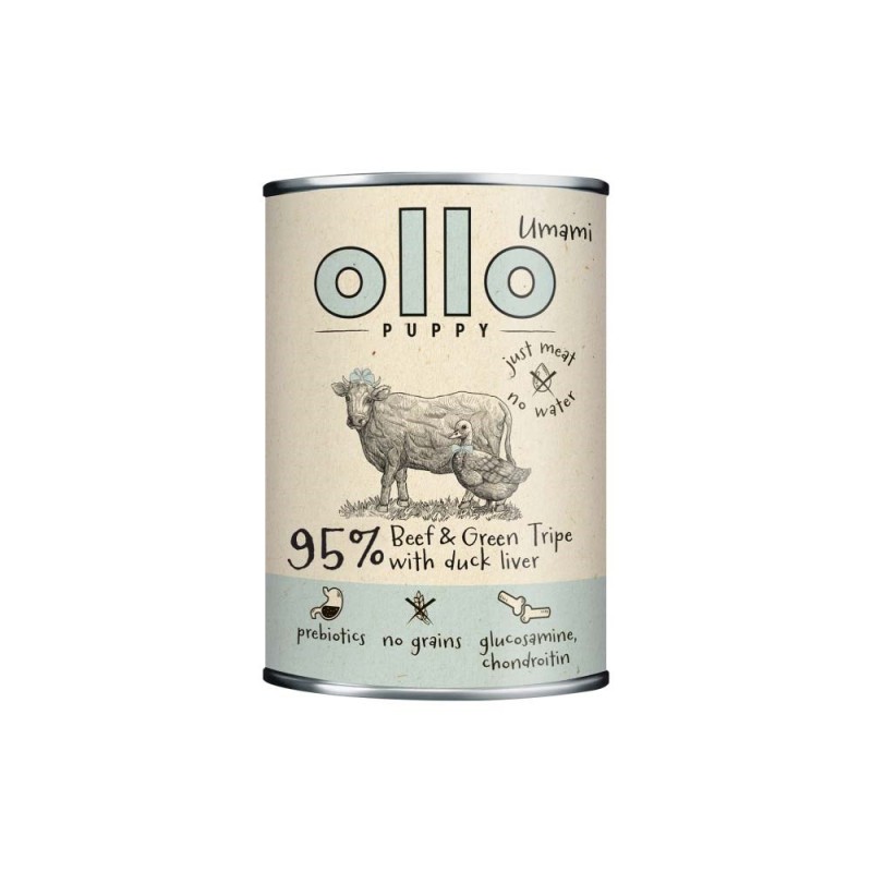 OLLO Puppy Umami Beef and Green Tripe with Duck Liver - wet dog food - 400g OLLO Puppy Umami Beef and Green Tripe with Duck Liver - wet dog food - 400g